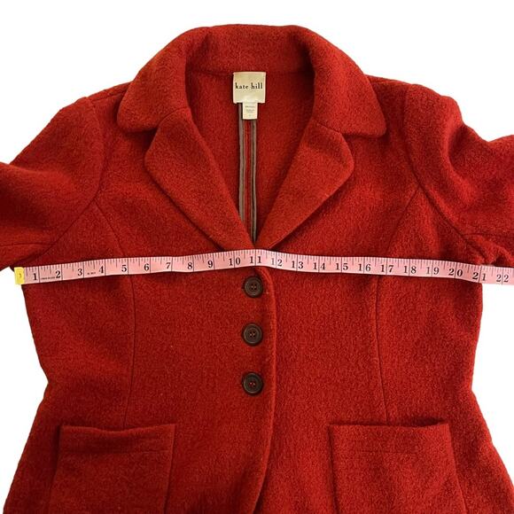 Kate Hill Red Orange Wool Coat - Picture 6 of 7